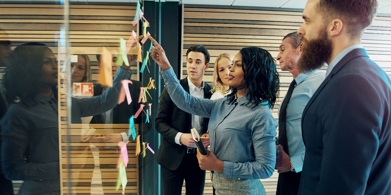 A diverse team of professionals collaborating, symbolizing the teamwork and dynamic problem-solving approach of a Tiger Team in an organization